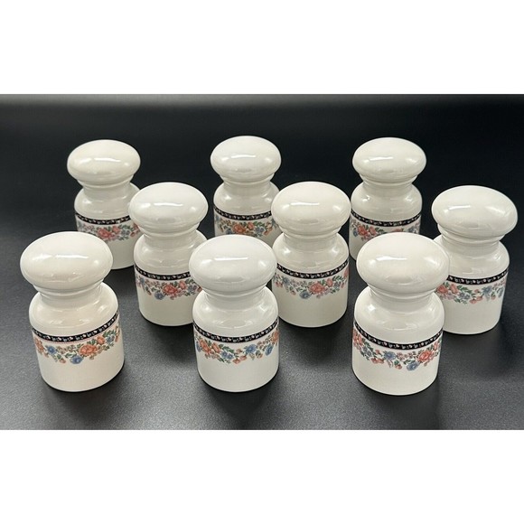 Rare Vintage Claremore by Sango Bubble Top Apothecary Jars  Set of 9 Spice Jars - Picture 1 of 12